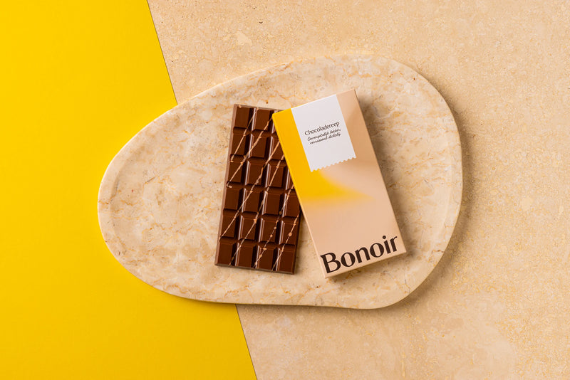 Melkchocoladereep met hazelnootpraliné en carakrakine