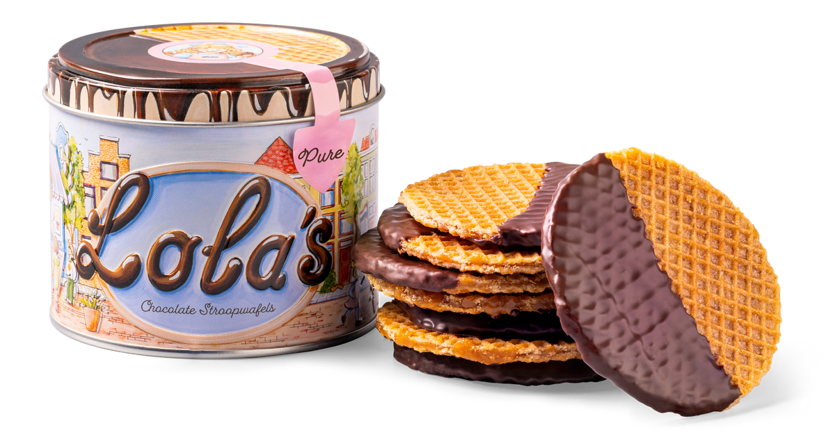 Lola's stroopwafels met pure chocolade